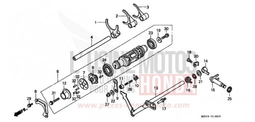 TAMBOUR DE CHANGEMENT/FOURCHETTE DE SELECTION GL1500CV de 1997